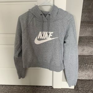 Nike Grey Cropped Hoodie